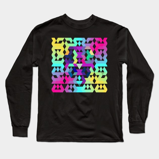 Pastel Geometric Rainbow Long Sleeve T-Shirt by CoolMomBiz